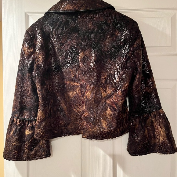 Vintage nwt animal print boxy women’s jacket with flare sleeve size large - Picture 3 of 7